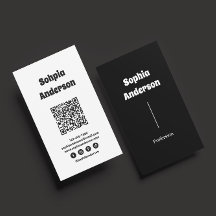 Design vertical moderne | Code QR et liens sociaux