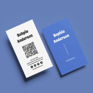 Carte De Visite Design vertical moderne   Code QR et liens sociaux