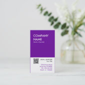 Carte De Visite design violet audacieux votre propre code QR (Debout devant)