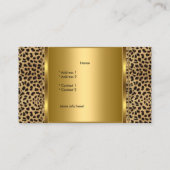 Carte De Visite DEsignant Gold Black Leopard Animal (Dos)