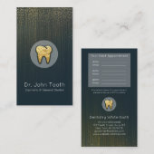 Carte De Visite Désignation dentaire moderne Blue Gold (Devant / Derrière)