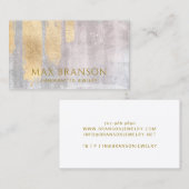 Carte De Visite Designer de bijoux métalliques Abstrait Gold Faux (Devant / Derrière)