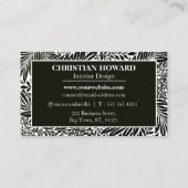 Carte De Visite Designer d'intérieur Elegant Motif noir et blanc (Dos)