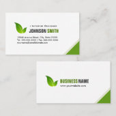 Carte De Visite Designer d'intérieur - Élégant vert moderne (Devant / Derrière)