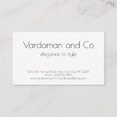 Carte De Visite Designer d'intérieur personnalisable simple élégan (Dos)