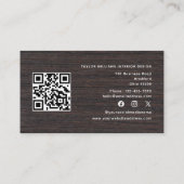 Carte De Visite Designer d'intérieur QR Code Wood Thème médias soc (Dos)