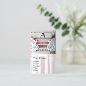 Carte De Visite DESIGNER INTÉRIEUR, ARCHITECTURE Monogramme Rouge  (Debout devant)