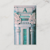 Carte De Visite DESIGNER INTÉRIEUR, ARCHITECTURE Monogramme, vert (Dos)