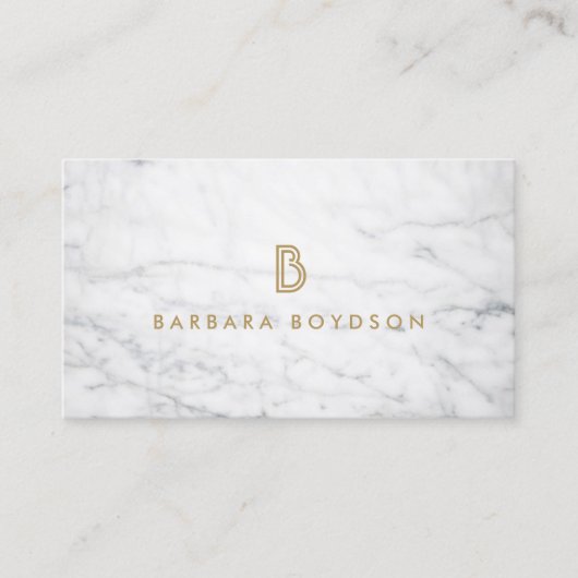 Carte de visite DESIGNER INTÉRIEUR Marbre blanc (Devant)