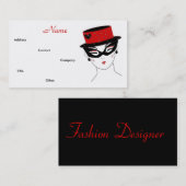 Carte De Visite Designer mode Diva I (Devant / Derrière)