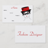 Carte De Visite Designer mode Diva I (Devant / Derrière)