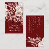 Carte De Visite Designer moderne Boho Floral Interior (Devant / Derrière)