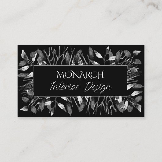 Carte De Visite Designer noir et blanc élégant (Devant)