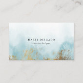 Carte De Visite Designer or Turquoise tendance (Devant)