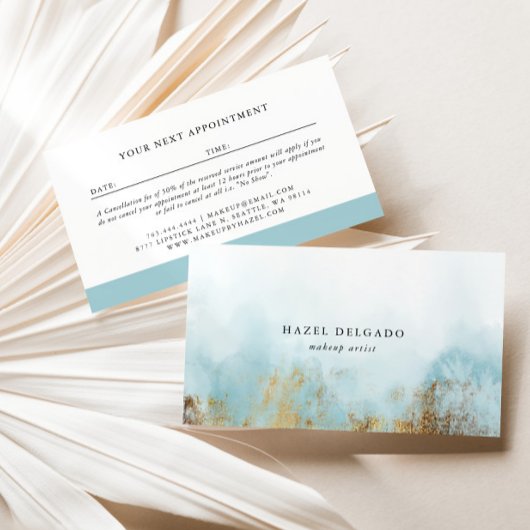 Carte De Visite Designer or Turquoise tendance