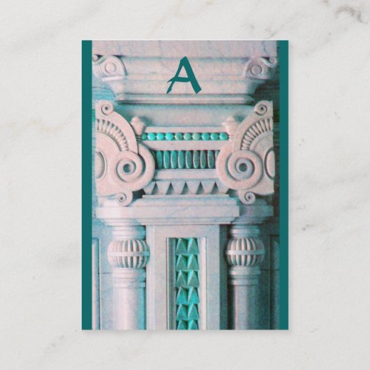 Carte De Visite DESIGNEUR INTÉRIEUR, ARCHITECTURE Monogramme, Vert (Dos)