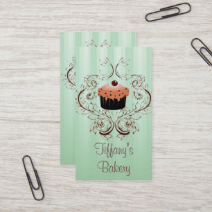 Carte De Visite Dessert Café traiteur Boulangerie Vintage Cupcake