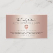 Carte De Visite Dessert de confection de fraise rose en gouttes d' (Dos)