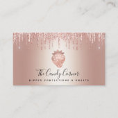Carte De Visite Dessert de confection de fraise rose en gouttes d' (Devant)