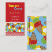 Carte De Visite Dessert de crème glacée Retro Sweet Cherry (Devant / Derrière)