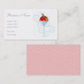 Carte De Visite Dessert de fraise (Devant / Derrière)
