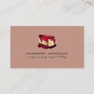 Carte De Visite Dessert de fraise beige Little Cheesecake