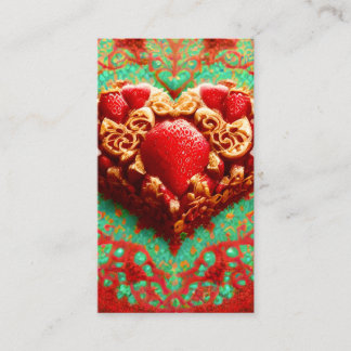 Carte De Visite dessert doré à la fraise