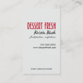 Carte De Visite Dessert frais, gâteau au fromage, chef de (Dos)