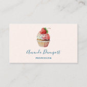 Carte De Visite Dessert sucré à la fraise Cupcake (Devant)