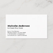Carte De Visite Desserts de crème glacée (Dos)