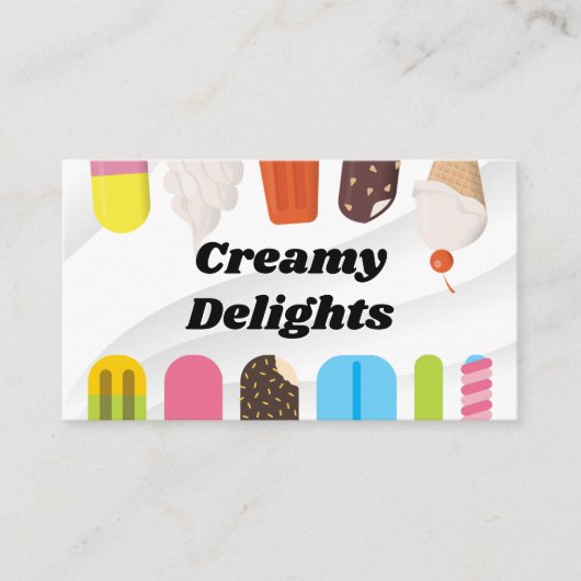 Carte De Visite Desserts de crème glacée (Devant)