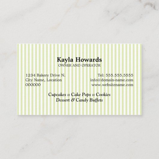 Carte De Visite Desserts doux (Dos)