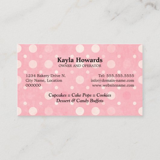 Carte De Visite Desserts doux (Dos)