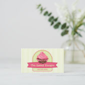 Carte De Visite Desserts élégants de petit gâteau (Debout devant)