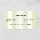 Carte De Visite Desserts élégants de petit gâteau (Dos)