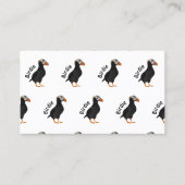 Carte De Visite Dessin à carreaux de puffin dressé (Devant)