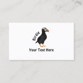 Carte De Visite Dessin à carreaux de puffin dressé (Devant)