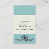 Carte De Visite Dessin à la main Lotus Floral Yoga Instructeur (Dos)