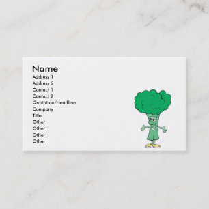Carte De Visite Dessin animé de brocolis joyeux et idiot