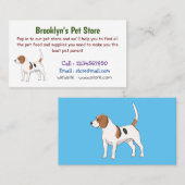 Carte De Visite dessin animé de chien beagle (Devant / Derrière)