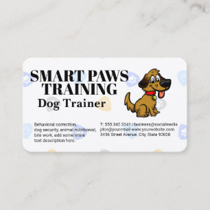 Carte De Visite Dessin Animé de Chien Mignon Services de Formate