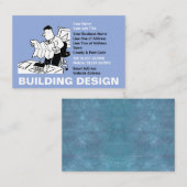 Carte De Visite Dessin animé de conception de bâtiment (Devant / Derrière)