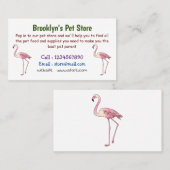 Carte De Visite dessin animé d'oiseau Flamant rose (Devant / Derrière)