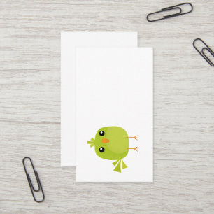 Carte De Visite Dessin animé d'oiseau vert