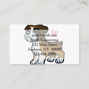Carte De Visite dessin animé du chiot boxer allemand   choisir la 