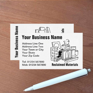 Carte de visite dessin animé en matériaux récupéré