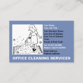Carte De Visite Dessin animé pour services de nettoyage de bureaux (Devant)