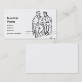 Carte De Visite Dessin au trait plus âgé couples (Devant / Derrière)