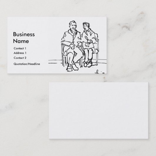 Carte De Visite Dessin au trait plus âgé couples (Devant / Derrière)