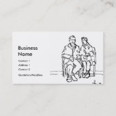 Carte De Visite Dessin au trait plus âgé couples (Devant)